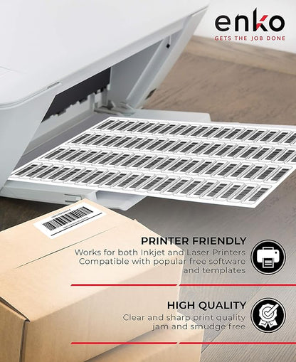 enKo 3-1/2 x 5 inches Label - White Blank - 4 Up Per Sheet Shipping Address Mailing Labels for Laser Inkjet Printer (300 Sheets, 1200 Labels)