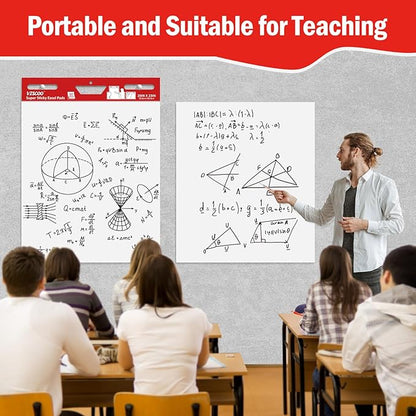 Thickened Sticky Easel Pad, 20 x 23 Inches Large Chart Paper for Teachers, Self Stick Easel Paper for White Board, White Anchor Chart Paper, with Sticky Note, 300 Sheets/10 Pads