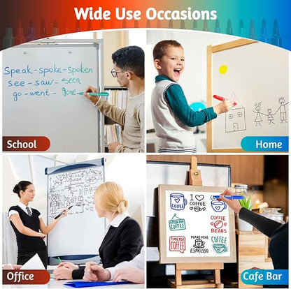 Dry Erase Markers, Bullet Tip Whiteboard Markers, Low Odor Thick Dry Markers, 12 pack Assorted Colors for Kids/Teachers (12 Count 12 Colors)