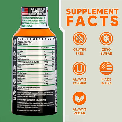 Vitamin Energy Immune+ Extra Strength Energy Shot Mango 12 Pack, 260mg Natural Caffeine, B-Vitamins, Citicoline, Green Tea, Immunity & Focus Support, Zero Sugar, Gluten-Free 1.93 fl oz