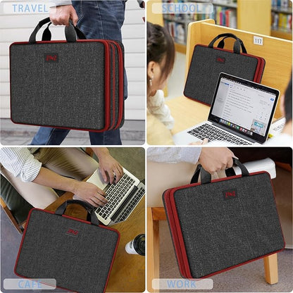 ZINZ Laptop Case 15 15.6 16 inch Sleeve, Expandable Computer Hand Bag with Multi-pockets Compatible with MacBook Pro 16 inch M4/M3/M2/M1, MacBook Air/Pro 15 inch and 15-16 inch Notebooks，B01RD01