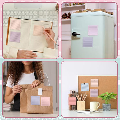 Yinder 24 Pcs Inspirational Sticky Notes Christmas Stocking Stuffers Motivational Sticky Notes Pad Employee Appreciation Gift Bulk for Teacher Nurse Coworker Office 3 x 3'' (No Words,Aesthetics)