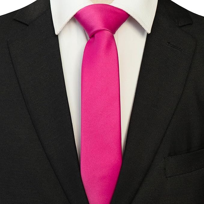 RBOCOTT 2.4“ Solid Color Skinny Tie Business Wedding Necktie for Men(6cm)