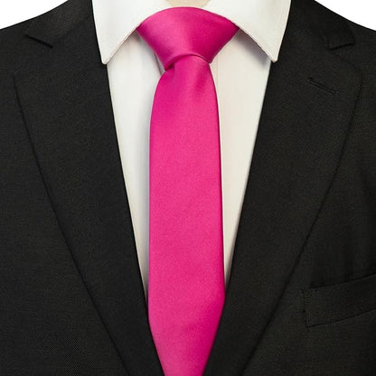 RBOCOTT 2.4“ Solid Color Skinny Tie Business Wedding Necktie for Men(6cm)
