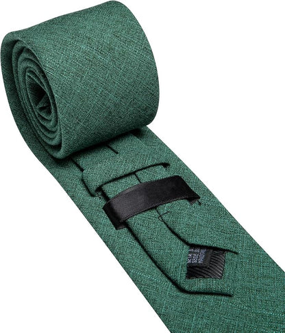 Barry.Wang Tie Sets for Men Silk Solid Necktie Stain Ties Handkerchief Pocket Square Cufflinks Wedding Business Dyed