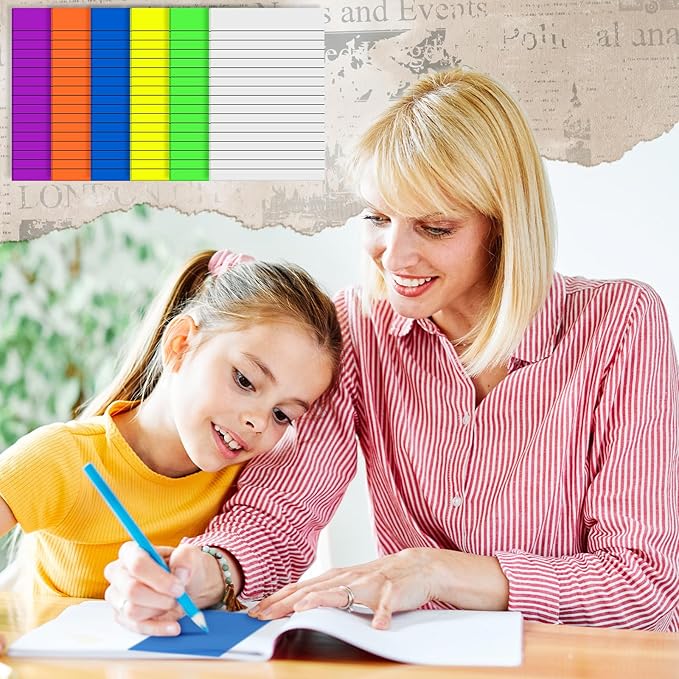Yinder 6 Pack 180 Sheets Pastel Transparent Sticky Notes Translucent Clear Lined Self Sticky Note, Back to School Gifts for Bible Tabs, Book Tabs, School Supplies, Office, 4 x 6 Inch(Bright Color)