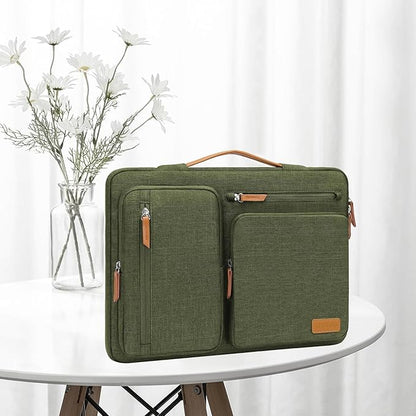 MOSISO 360 Protective Laptop Case 16 inch, 15-15.6 inch Laptop Sleeve Compatible with MacBook Pro 16, HP, Acer, Dell, Lenovo, ASUS, Side Open Carrying Case with 4 Zipper Pockets&Handle, Olive Green
