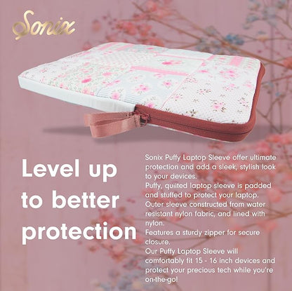 Sonix | Puffy Laptop Sleeve | 15-16 Inch, Quilted Pillow Puffer Laptop Carrying Case, Computer Sleeve | Patchwork Cottage