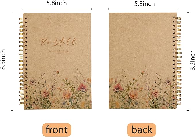 PSALM 46 Be Still and Know That I am God Christian Notebook Journal - Christian Gifts for Women, Bible Journal Notebooks for Note Taking, Bible Journaling Notebook, Spiral Notebook 5.5x8.3 Kraft Paper