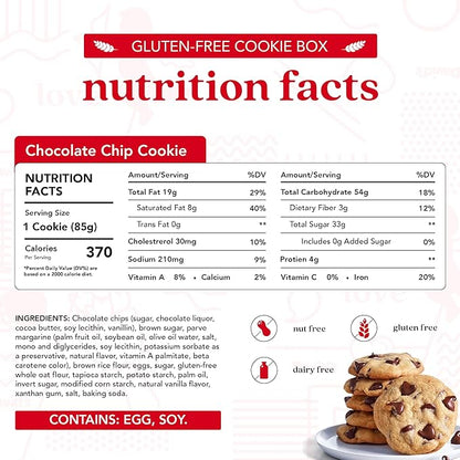 David's Cookies Gluten-Free Chocolate Chip Cookies 9-pack - Gourmet Cookies with No Added Preservatives - Fresh Bakery Dessert - Toddler and Kids Snacks for School
