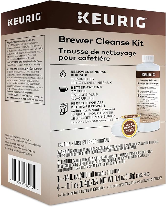 Keurig® K-Supreme Single Serve K-Cup Pod Coffee Maker & Brewer Cleanse Kit For Maintenance Includes Descaling Solution & Rinse Pods