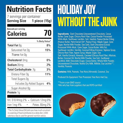SkinnyDipped Cups & Bites | Low Sugar, Low Carb, Keto Friendly & Gluten Free | Holiday Gift Box – Assorted Chocolate & Nut Variety Pack