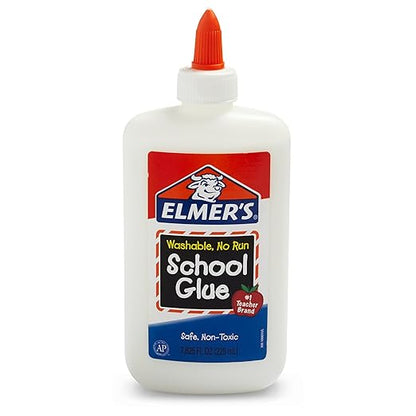 Elmer's Liquid School Glue Washable 7.6 oz Each 6 Count - Great for Making Slime, #1 Teacher Brand