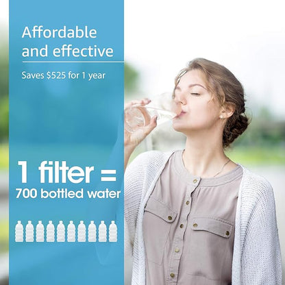 AQUA CREST Faucet Water Filter, Replacement for Brita® Filter, Brita® 36311 On Tap Water Filtration System, FR-200, FF-100, 100 Gallons, Chrome (3 Packs)