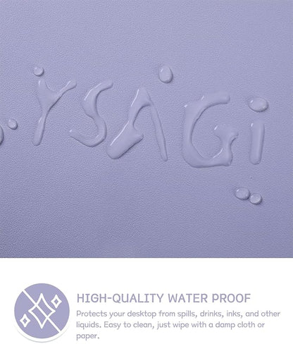 YSAGi Non-Slip Leather Desk Pad, Waterproof Laptop Computer Desk Keyboard Mat, Table Protector Blotter Mat, Large Mouse Pad for Office/Work/Home/Decor(Lavender, 31.5" x 15.7")