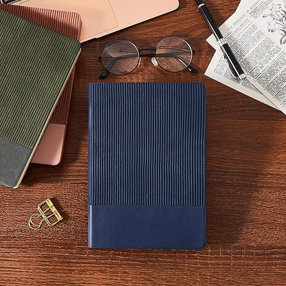Lined Journal Notebook for Work College Ruled Note Book 5.79"x8.27"A5 PU Leather Daily Journaling 216 Pages for Women Men Writing Home School Supplies Business (Dark Green)