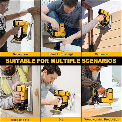 18 Gauge Cordless Brad Nailer for Dewalt 20V MAX Battery, Battery Powered Nail Gun with 1000 Nails, Lightweight Electric Nail Gun for Woodworking, DIY, Framing & Home Improvement (No Battery)