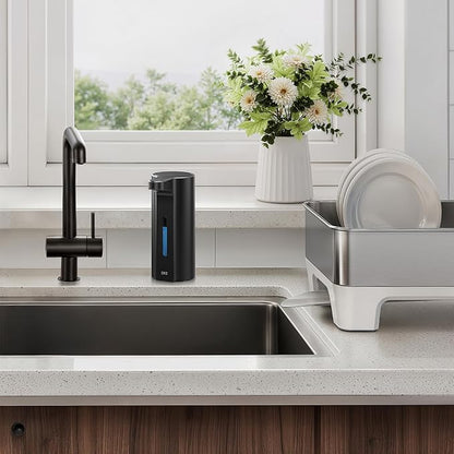 EKO Aroma Pro 13.5 fl oz Touchless Automatic Liquid Soap Dispenser, Rechargeable Hand & Dish Soap Dispenser for Bathroom and Kitchen Sink, Waterproof, Adjustable Volume Control (Matte Black)