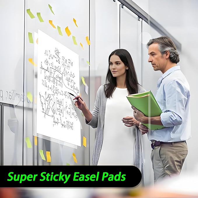 Sticky Easel Pad,30 Sheets/Pad, Super Sticky Flip Chart Paper-10 pads,25 in x 30 in