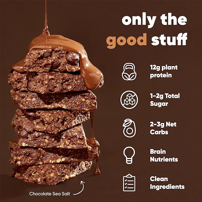 IQBAR Brain and Body Plant Protein Bars - Chocolate & Fruit Variety - 24-Count - Keto, Vegan, Low Carb, High Fiber, Gluten Free, Dairy Free, Low Sugar Snack with Nutrients for Focus, Energy, Meal Replacement