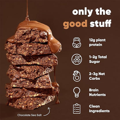 IQBAR Brain and Body Plant Protein Bars - Chocolate & Fruit Variety - 24-Count - Keto, Vegan, Low Carb, High Fiber, Gluten Free, Dairy Free, Low Sugar Snack with Nutrients for Focus, Energy, Meal Replacement