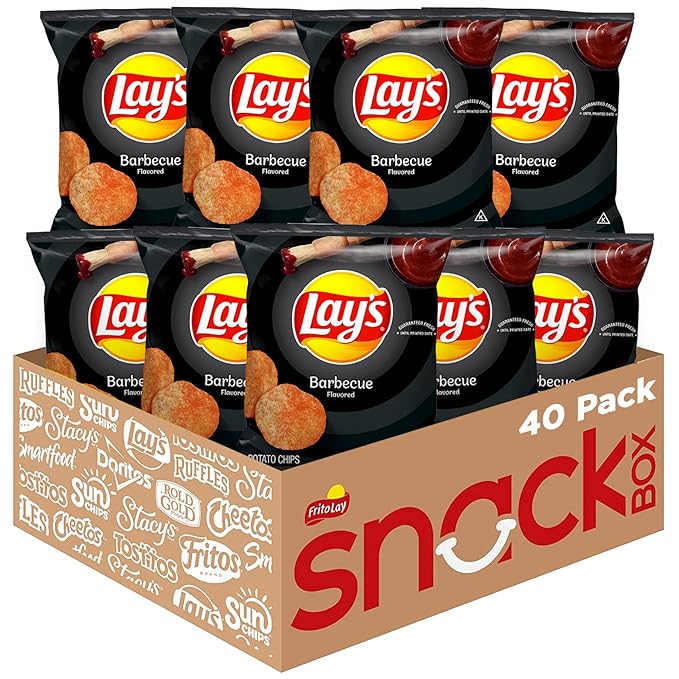 Lay's Barbecue Flavored Potato Chips, 1 oz Bags, (40 Pack) (Packaging and Formula May Vary)