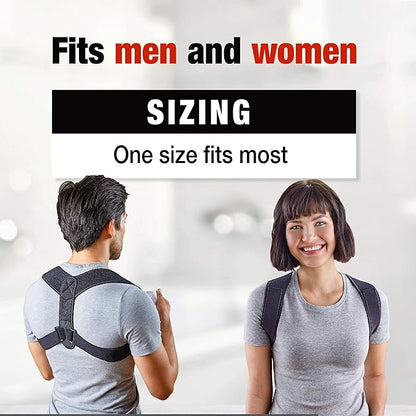 ACE Brand Posture Corrector, Posture Correction, Adjustable, Hook-and-Loop Shoulder Straps Provide Secure Fit, Posture Support Fits Discreetly Under Clothing, One Size Fits Most