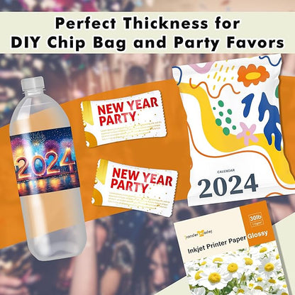 Glossy Inkjet Printer Paper Legal Size 8.5X14 Inch 30LB for Inkjet Printers Dye Ink for Brochure Flyer 40sheets 115GSM