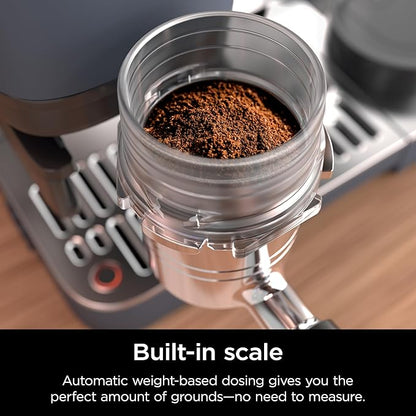 Ninja Luxe Café Premier Series, Espresso Machine, Drip Coffee Maker & Rapid Cold Brew, Integrated Grinder, Assisted Tamper, Hands-Free Frother, for Cappuccinos & Lattes, Cyberspace, ES601CY