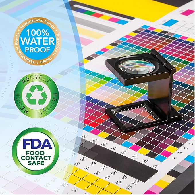 TerraSlate Waterproof Paper - Hydronote 54lb Multipurpose Copy Paper 8.5” x 11”, Bulk Printer Paper, Inkjet Printer and Laser Printer Paper Compatible - Rain/Weather/Rip-proof (1500 Sheets)