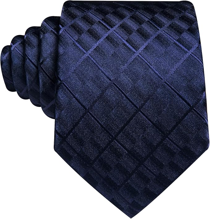 Barry.Wang Tie Sets for Men Silk Solid Necktie Stain Ties Handkerchief Pocket Square Cufflinks Wedding Business Dyed