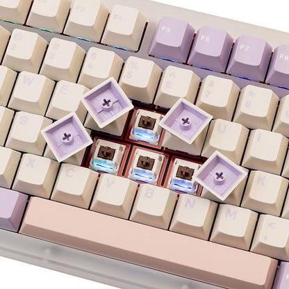 KEEBMONKEY WOBKEY Rainy 75 Aluminum HMX/JWK Switches Mechanical Keyboard with Superior Acoustics, Wired, BT, 2.4G Wireless Connectivity(Pro Purple(Acrylic Limited))