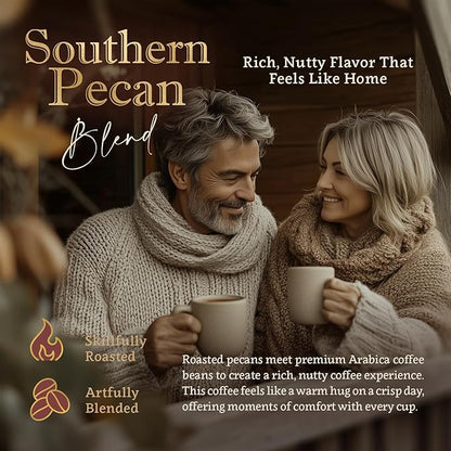 Southern Pecan Flavored Ground Coffee – Medium Roast, 100% Arabica, Single Origin – Organic, Naturally Flavored, No Artificial Additives – by Coffea Flavor