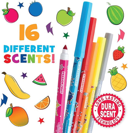 Smarkers - Washable Patented Gourmet Scented Markers, Assorted Colors, Standard Point Felt Tip, 16 Count