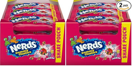 Nerds Gummy Clusters Candy, Rainbow, Springtime Easter Candy, 3 Ounce Pouches (Pack of 24)