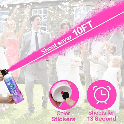 Gender Reveal Fire Extinguisher, Gender Reveal Color Smoke Powder Spray, 4 Pcs Pink Blaster Only for Baby Girl with Pink Smoke Suitable for Gender Reveal Party, 100% Biodegradable Party Supplies