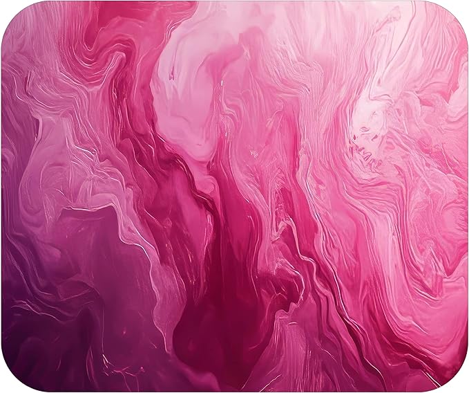 Pink Marble Agate Mouse Pad Mat Mousepad for Desk Computer Laptop PC Gaming Home or Office Gift Marbled Abstract (Dark Pink MP43)