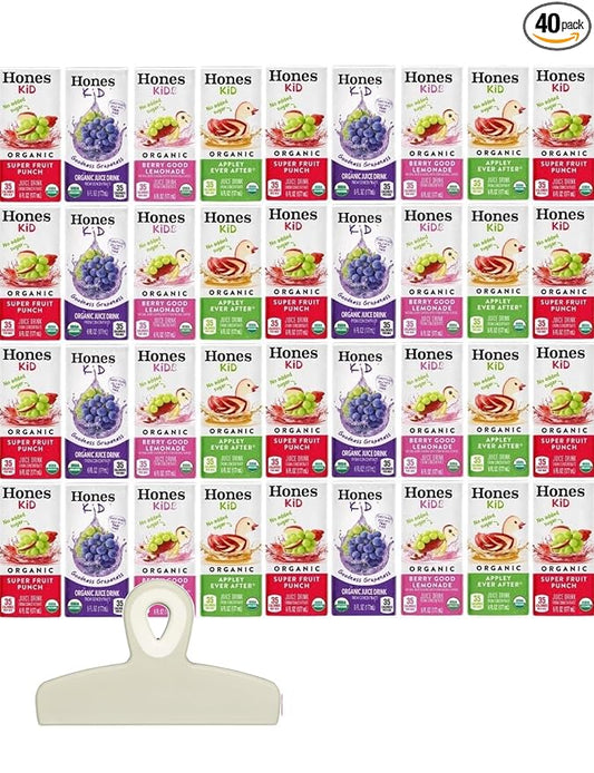 Honets Kidz Organic Juice Drink, Assorted Variety Pack, 6 Fluid Ounces, 40 Count