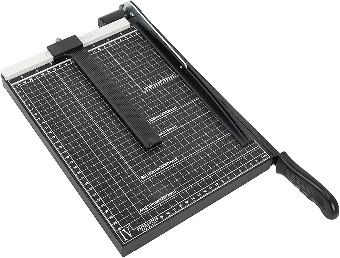 Precision Paper Cutter for A4/B5/A5/B6/B7, 10x13 inches, 70GSM Capacity, Metal Base Black