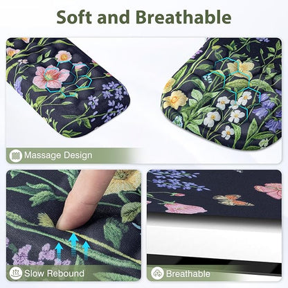 EYROZILL 3 in 1 Ergonomic Mousepad with Wrist Rest, Gaming Keyboard Mouse Pad with Wrist Support Non-Slip Base Massage Design, Pain Relief (Butterfly)