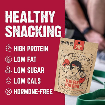 Righteous Felon Beef Jerky & Meat Sticks Variety Pack | Gifts for Men | High Protein, Keto, Low Sugar | Made with Premium Meats | Gluten Free Beef Jerky Snack Packs | Whole Shebang 16 Pack