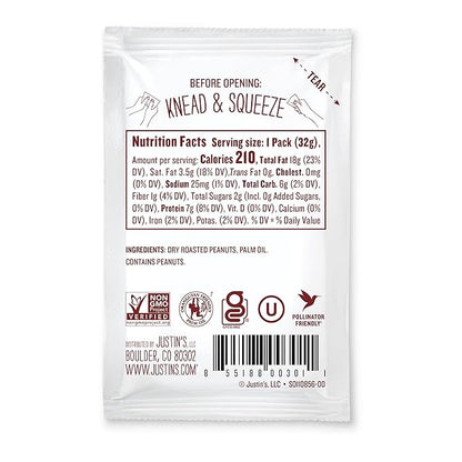 JUSTIN'S Classic Gluten-Free Peanut Butter Spread Squeeze Packs, 1.15 Ounce (10 Pack)