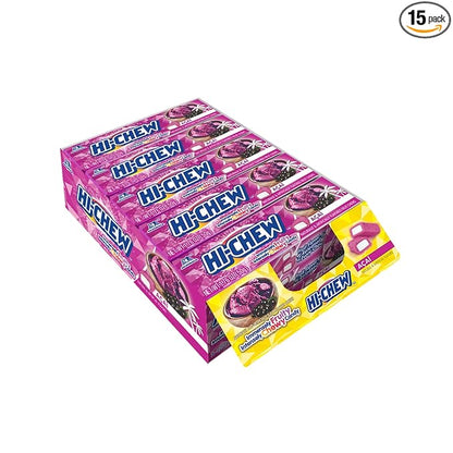 HI-CHEW Acai Sticks, 15-Pack, Soft & Chewy Candy, 1.76oz Each, Bulk Candy Individually Wrapped - Made with Immensely Juicy Fruity Flavors