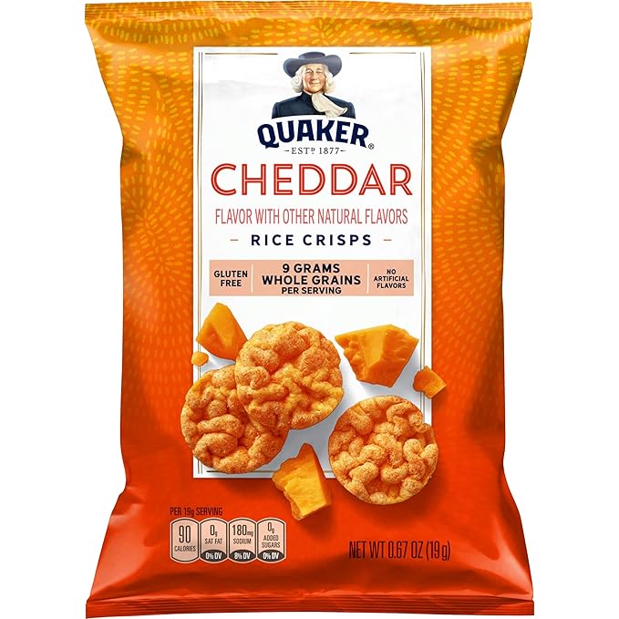 Quaker Rice Crisps, Gluten Free, Cheddar, 0.67 Oz, 30 Count