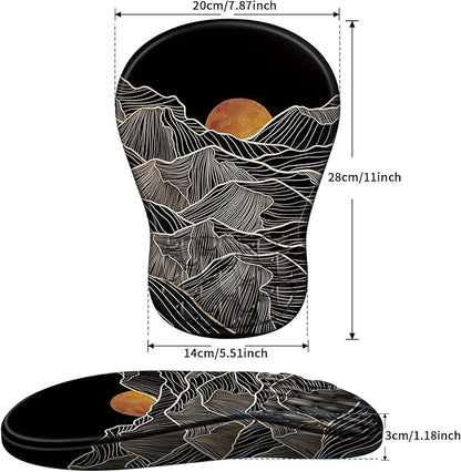 YIWEI Ergonomic Mouse Pad with Wrist Rest - Comfortable Office Mousepad with Memory Foam Wrist Support for Carpal Tunnel Relief, Mouse Pads with Non-Slip Base for Gaming and Home (Sunset)