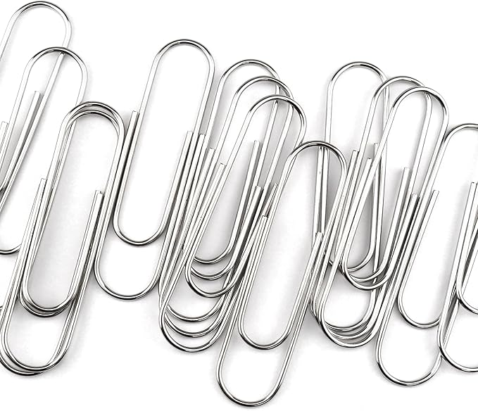 30 PCS 4 Inch (100mm) Extra Large Paper Clips Silver Rust Resistant Metal Strong Jumbo Paperclips for Office School Documents