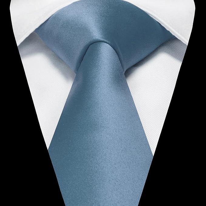RBOCOTT Solid Color Tie and Pocket Square Hankerchief with Lapel Pin Set for Men