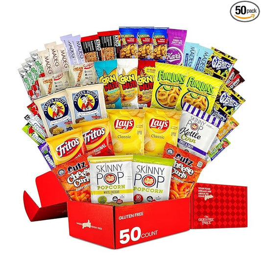 Gluten Free Palace Healthy Snack Variety Box – Adults, College Students & Corporate Gift Basket – Gluten Free Snack Box (50 Count)