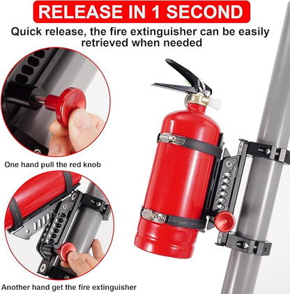 UTV Fire Extinguisher Mount Bracket, Quick Release Fire Extinguisher Mount Holder for Jeep, Offroad Car, UTV Accessories (B)