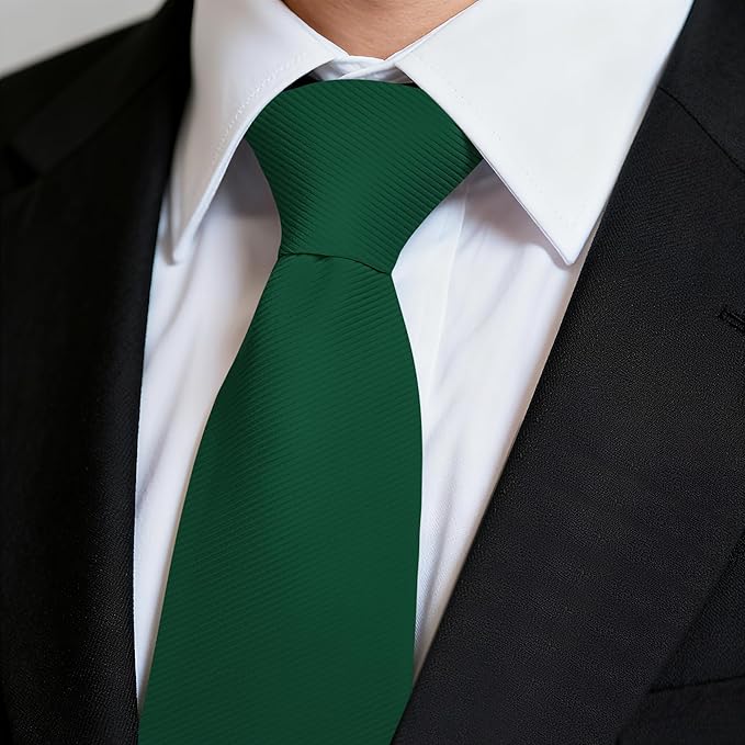 Fineknot Black Ties for Men, Formal Neckties for Men, Solid Color Mens Ties for Business, Wedding, Party, Mens Neck Tie